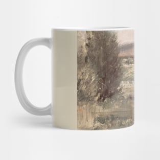 Rural Red Barn Oil on Canvas Painting Mug